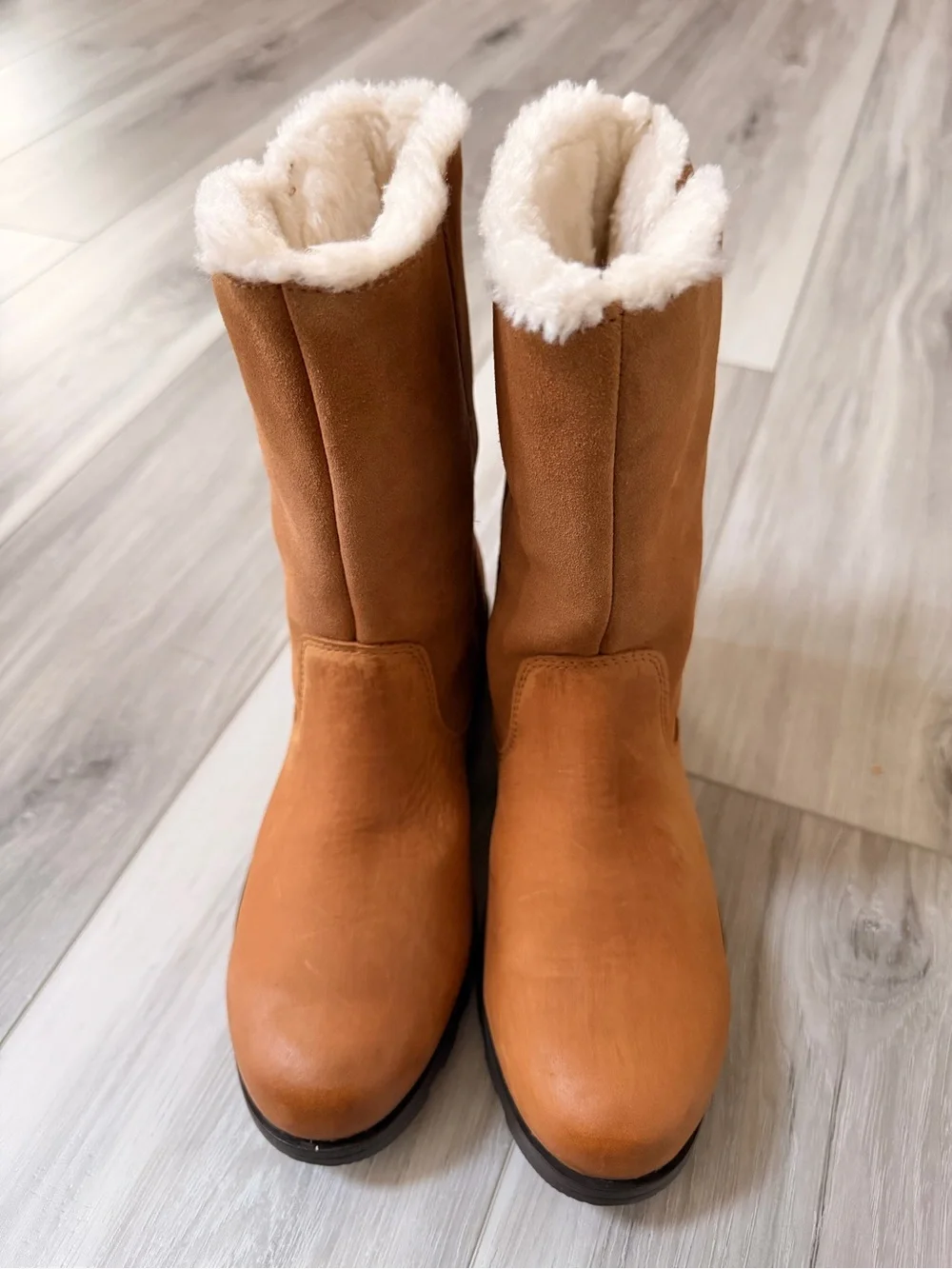 Sorel Waterproof Faux Fur Mid-Calf Boots Women’s 7 Brown NL3025-224